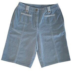 J. Jill Light Blue Corduroy Bermuda 11.5" Women's Pocket Shorts Size 6